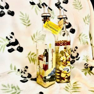 🍇 Oil & Vinegar Glass Bottle Dispenser Set 🍇